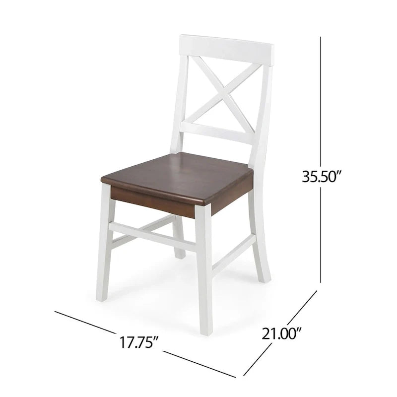 Zestaw 2 krzeseł jadalnianych z drewna akacjowego w stylu farmhouse