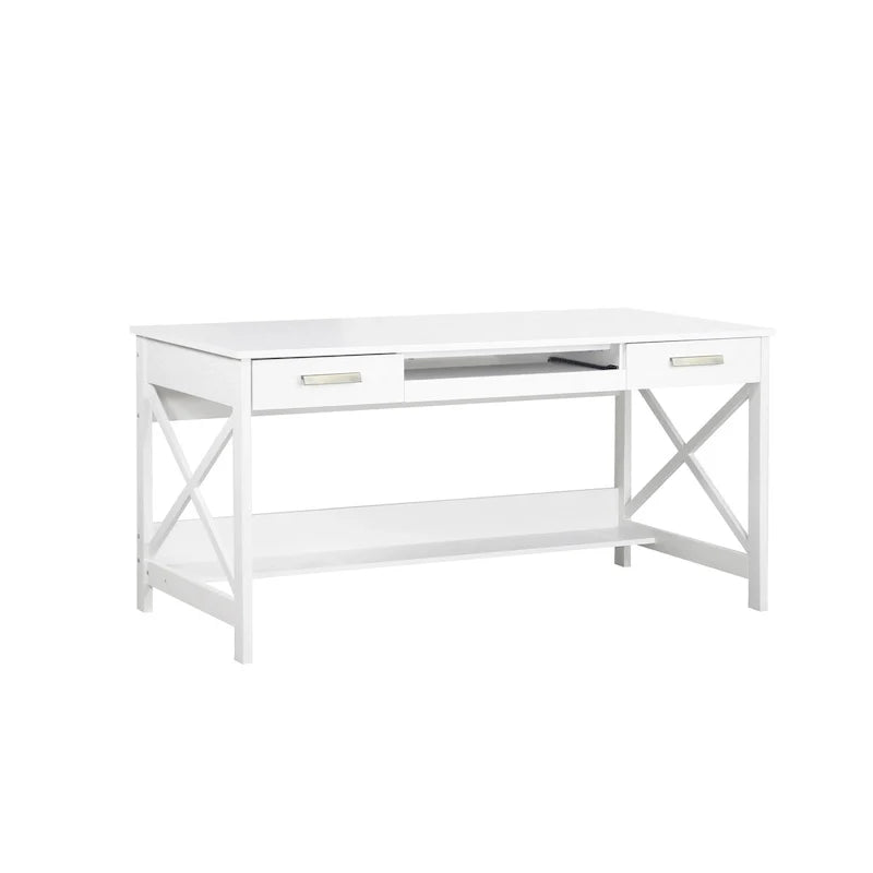 Scrivania moderna stile farmhouse da 59.5 con due cassetti