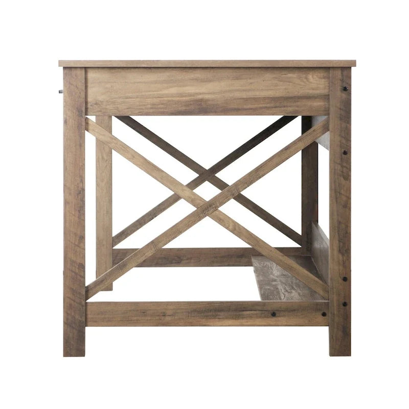 Scrivania moderna stile farmhouse da 59.5 con due cassetti