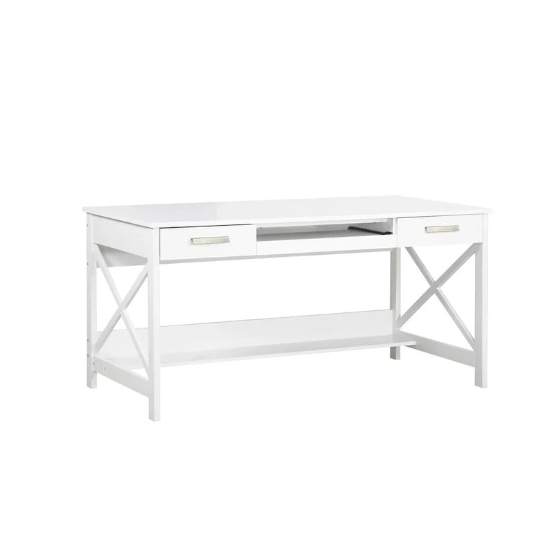 Scrivania moderna stile farmhouse da 59.5 con due cassetti
