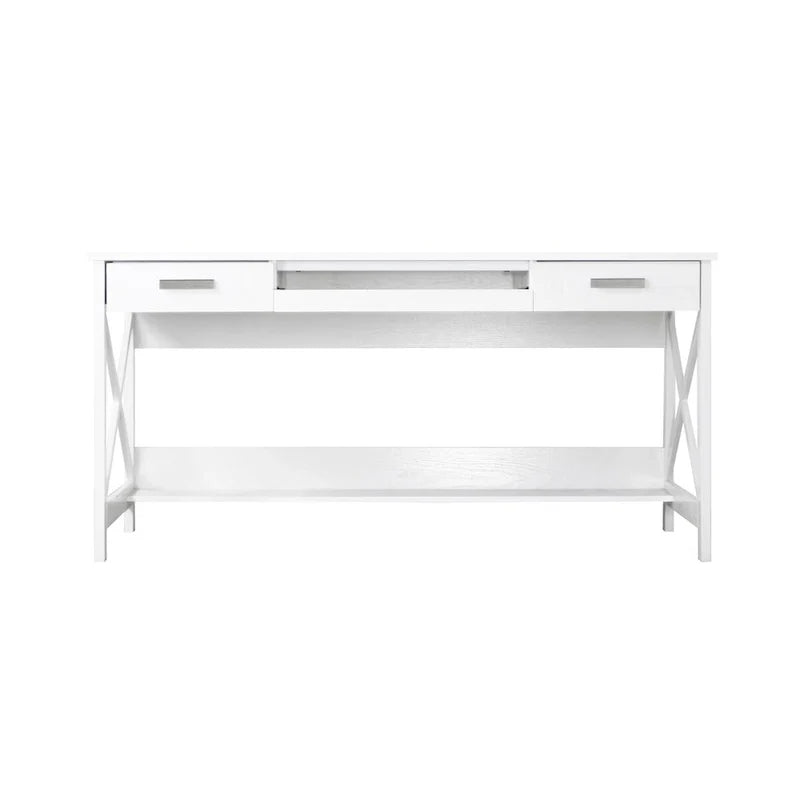 Scrivania moderna stile farmhouse da 59.5 con due cassetti