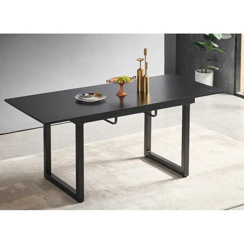 Tavolo da pranzo quadrato allungabile da 70.86W con gamba in metallo