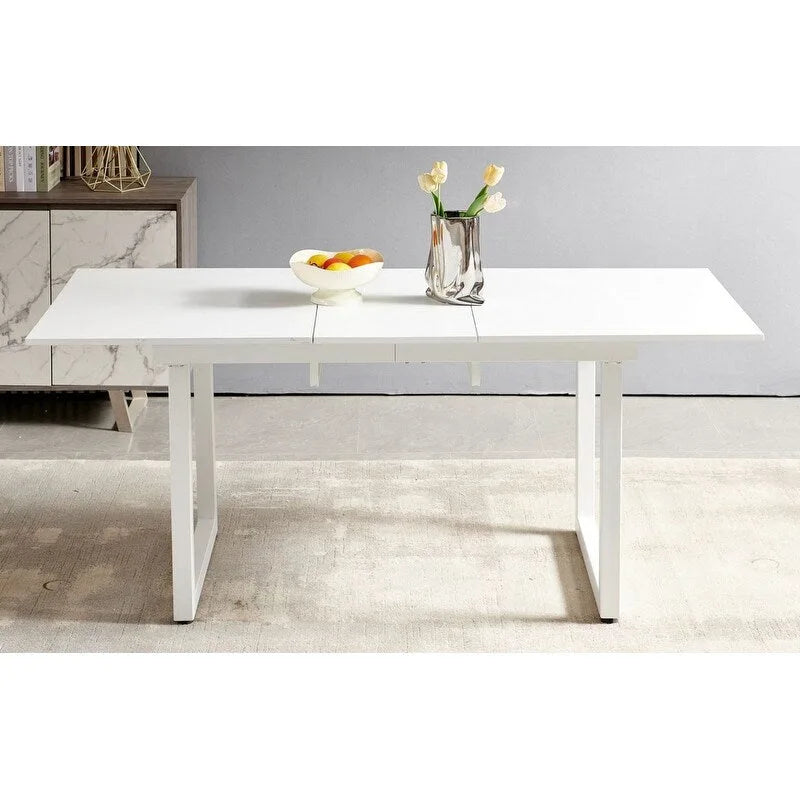 Tavolo da pranzo quadrato allungabile da 70.86W con gamba in metallo