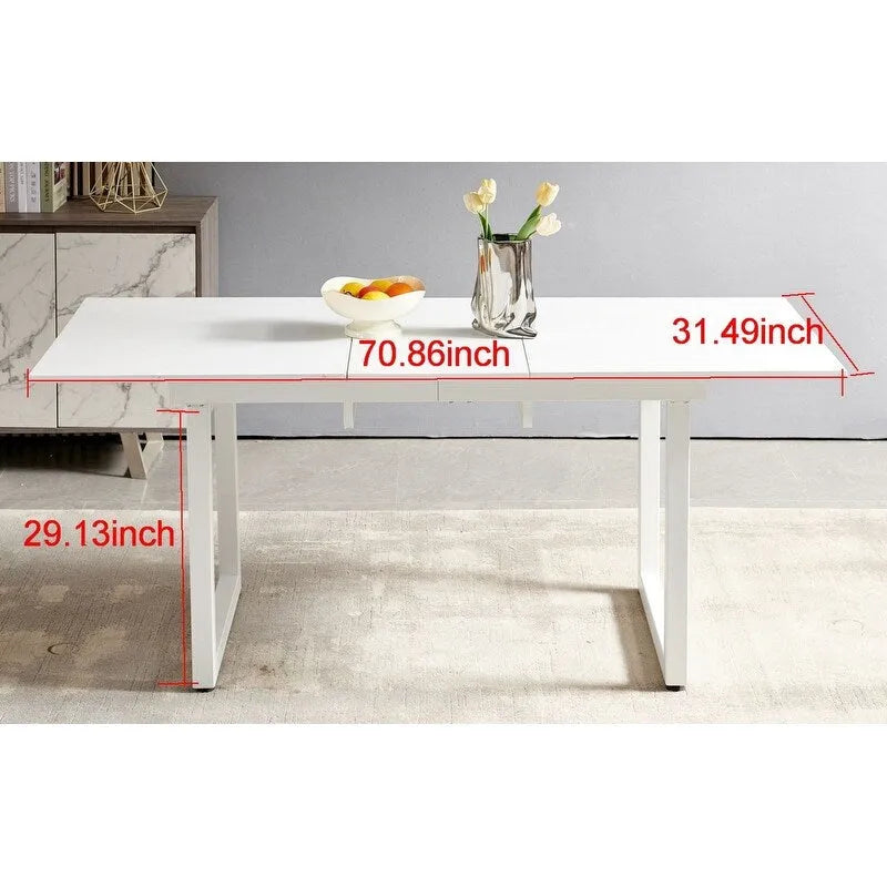 Tavolo da pranzo quadrato allungabile da 70.86W con gamba in metallo