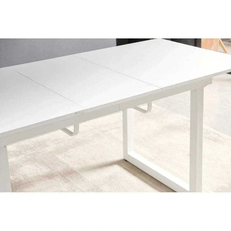 Tavolo da pranzo quadrato allungabile da 70.86W con gamba in metallo