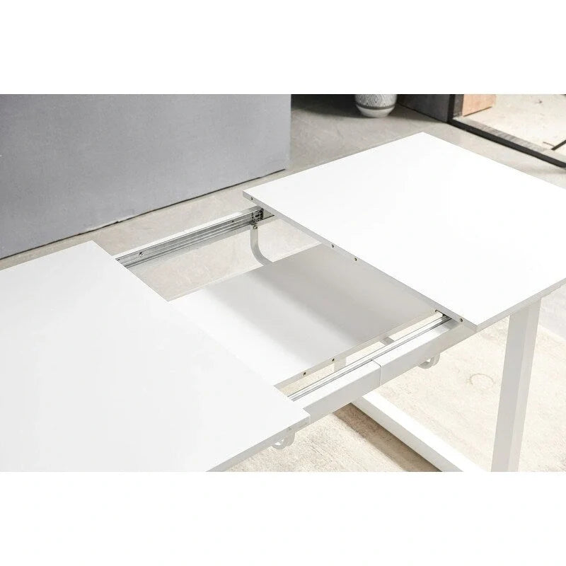 70.86W Square Extendable Dining Table with Metal Leg
