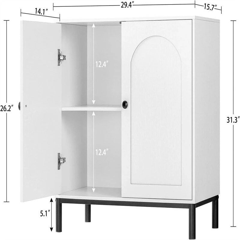 Szafka łazienkowa, kredens bufetowy z półką i drzwiczkami - 15.75D x 29.53W x 31.5H