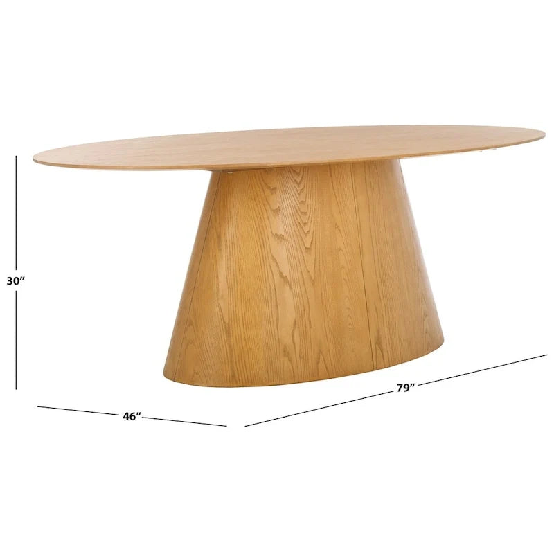 79-inch Oval Wood Dining Table - Natural - 79Wx46Dx30H